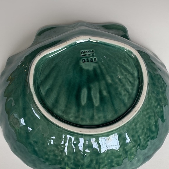 Olfaire Pottery 12” Blue Green Shell Bowl - Picture 6 of 11